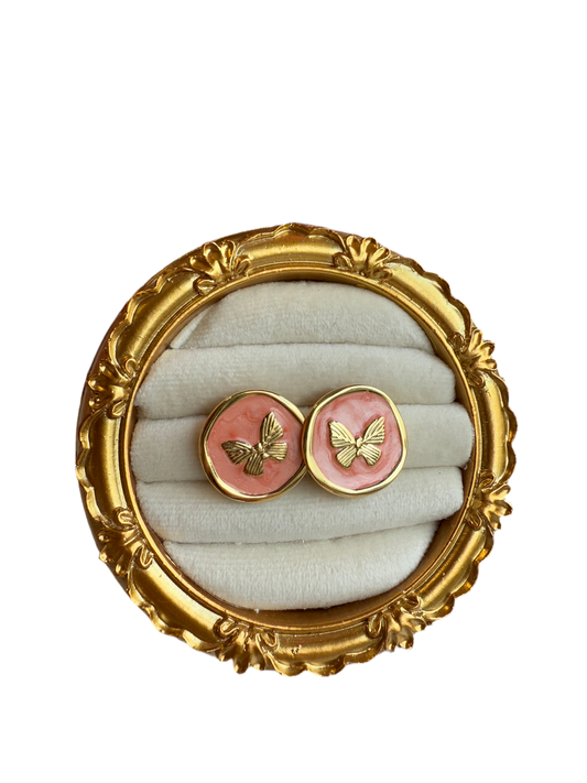 Butterfly Gold Stamp Earrings